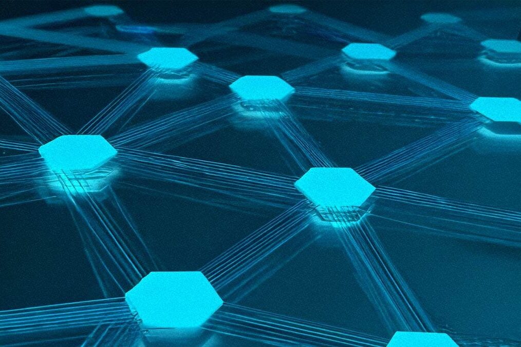 An abstract digital illustration of an AI reasoning network forming branching paths of thought, glowing nodes connected in a tree-like structure, cool blue tones, minimal futuristic design.