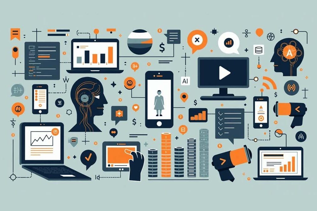 cons representing different AI application areas: coding, marketing, chatbots, image and video generation, medical imaging, and finance