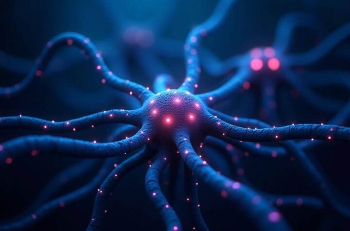 AI Trust Issues A digital web or neural net with some parts obscured or glowing ominously to hint at hidden behaviours beneath apparently clear AI operations.